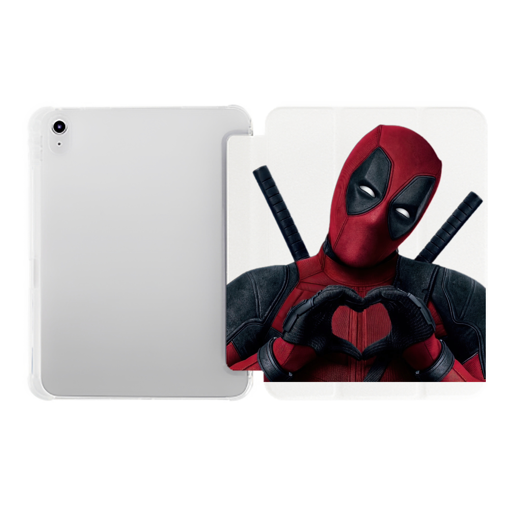 （画像用） Deadpool デッドプール IPad ケース ペン収納付き 三つ折りスタンド PUレザー×シリコン 対応機種9.5/10.5/10.9インチ